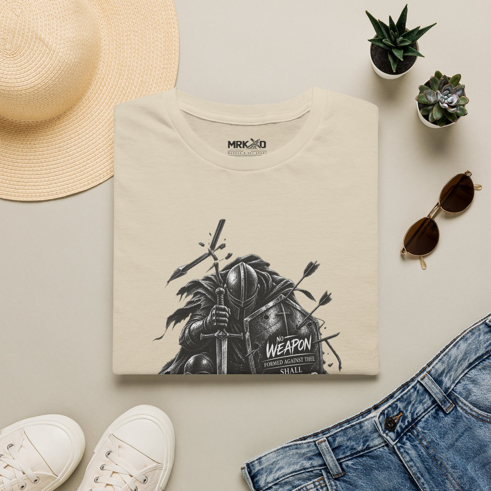 Shield of Faith: No Weapon Shall Prosper Isaiah 54:17 Graphic Tee - Image 7