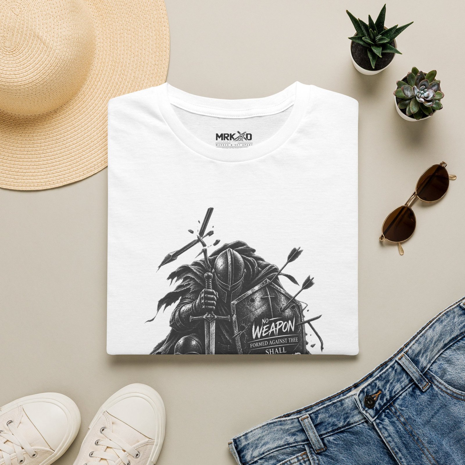 Shield of Faith: No Weapon Shall Prosper Isaiah 54:17 Graphic Tee - Image 2