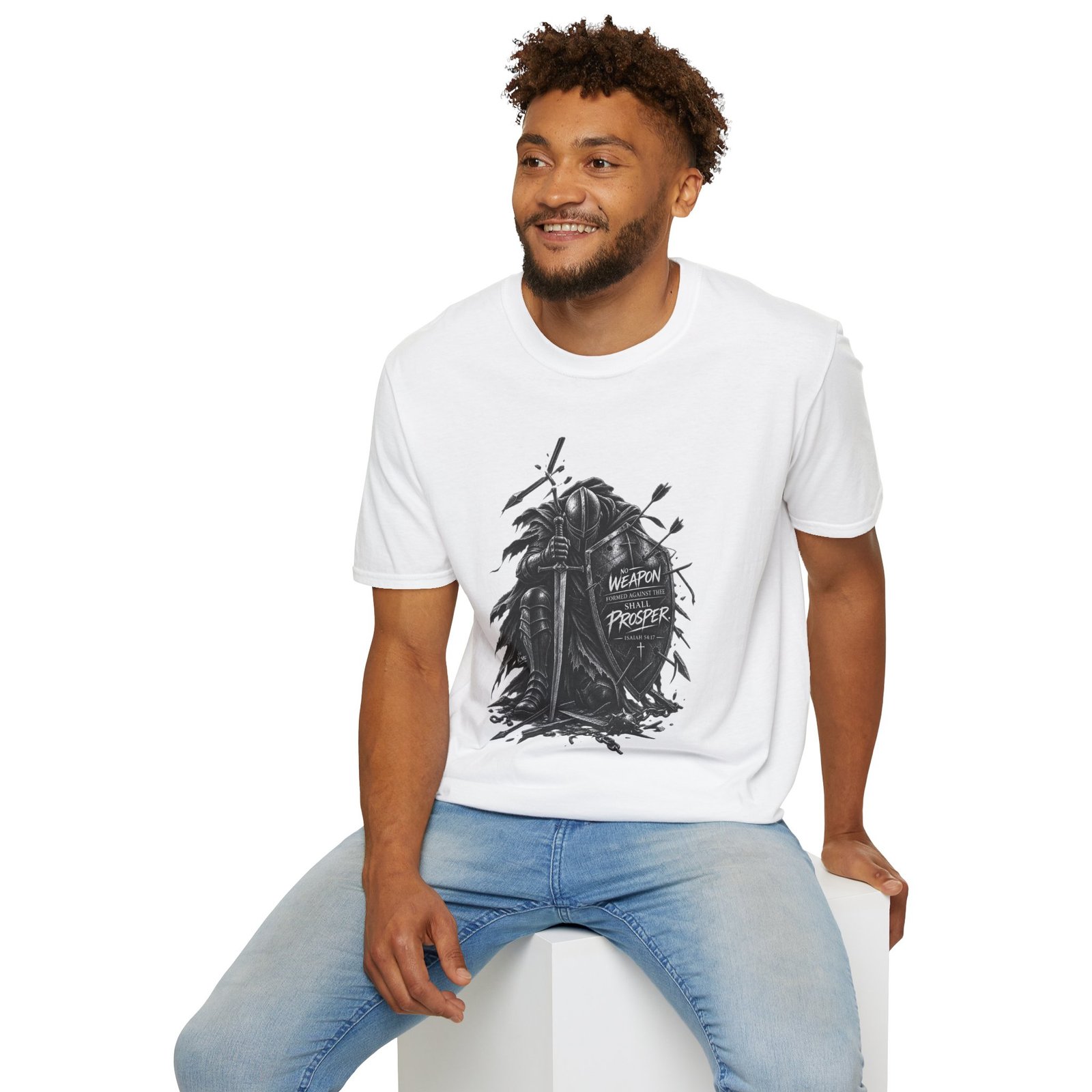 Shield of Faith: No Weapon Shall Prosper Isaiah 54:17 Graphic Tee - Image 6