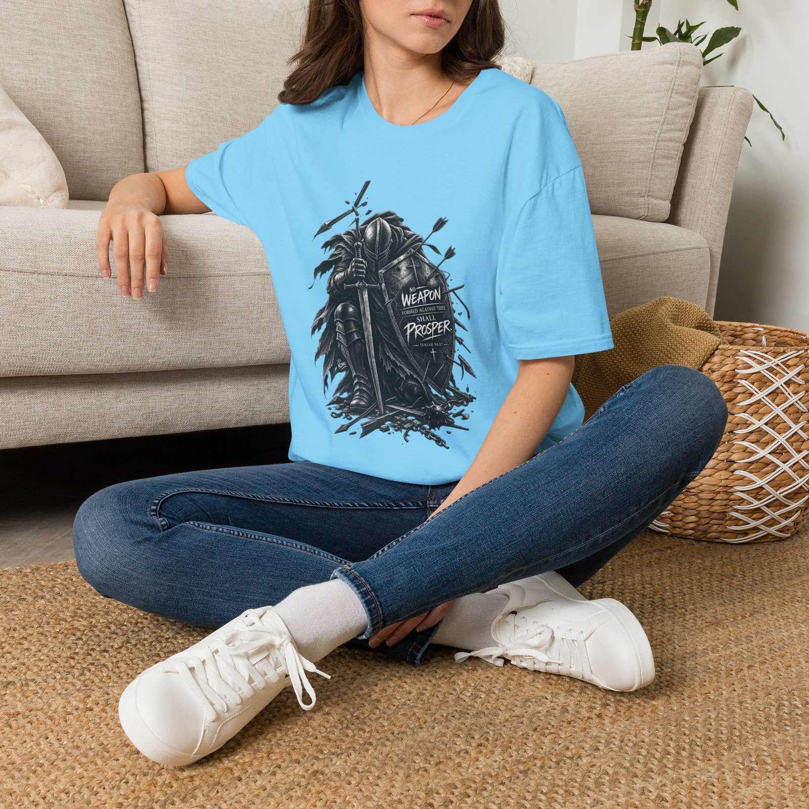 Shield of Faith: No Weapon Shall Prosper Isaiah 54:17 Graphic Tee - Image 28