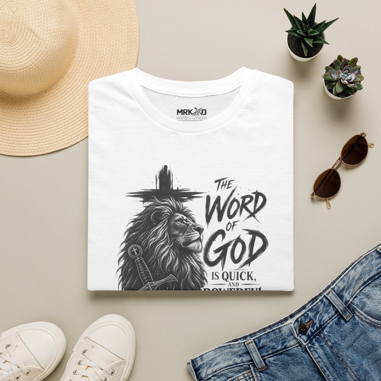 The Word of God is Sharper than a Two-Edged Sword. Graphic Tee - Image 2