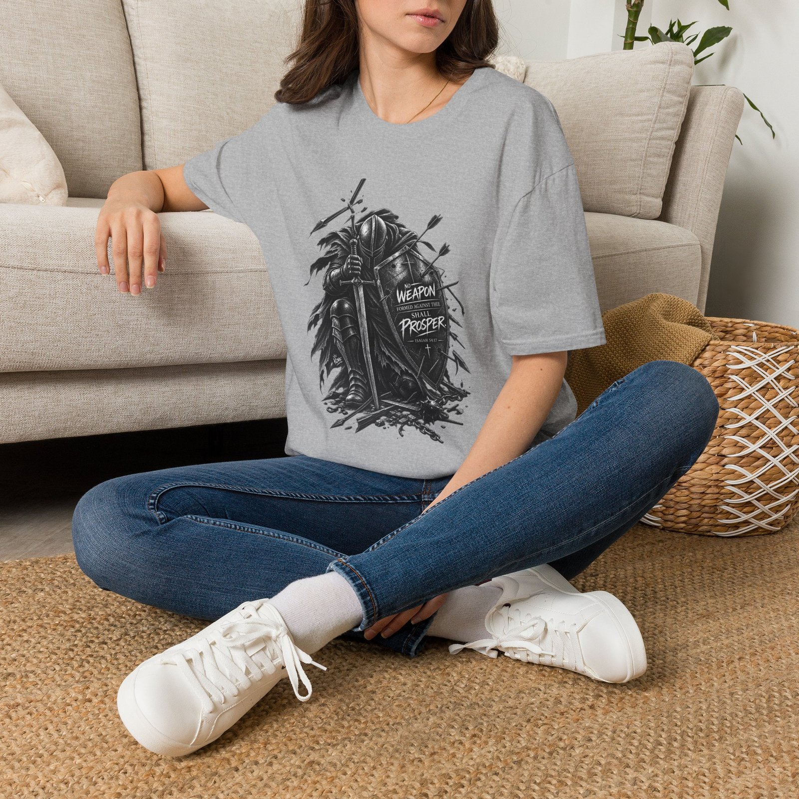 Shield of Faith: No Weapon Shall Prosper Isaiah 54:17 Graphic Tee - Image 16